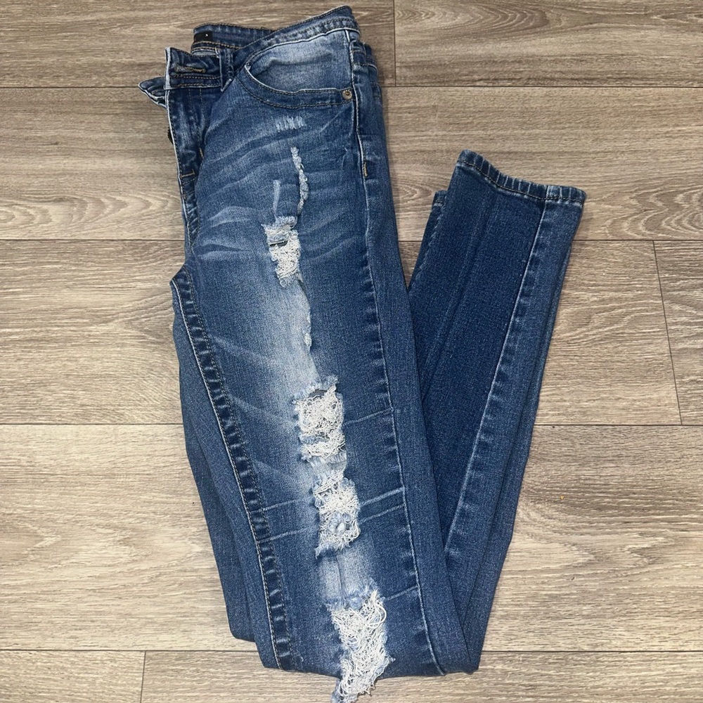 Distressed Blue Jeans - Picture 4 of 4